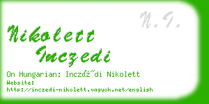 nikolett inczedi business card